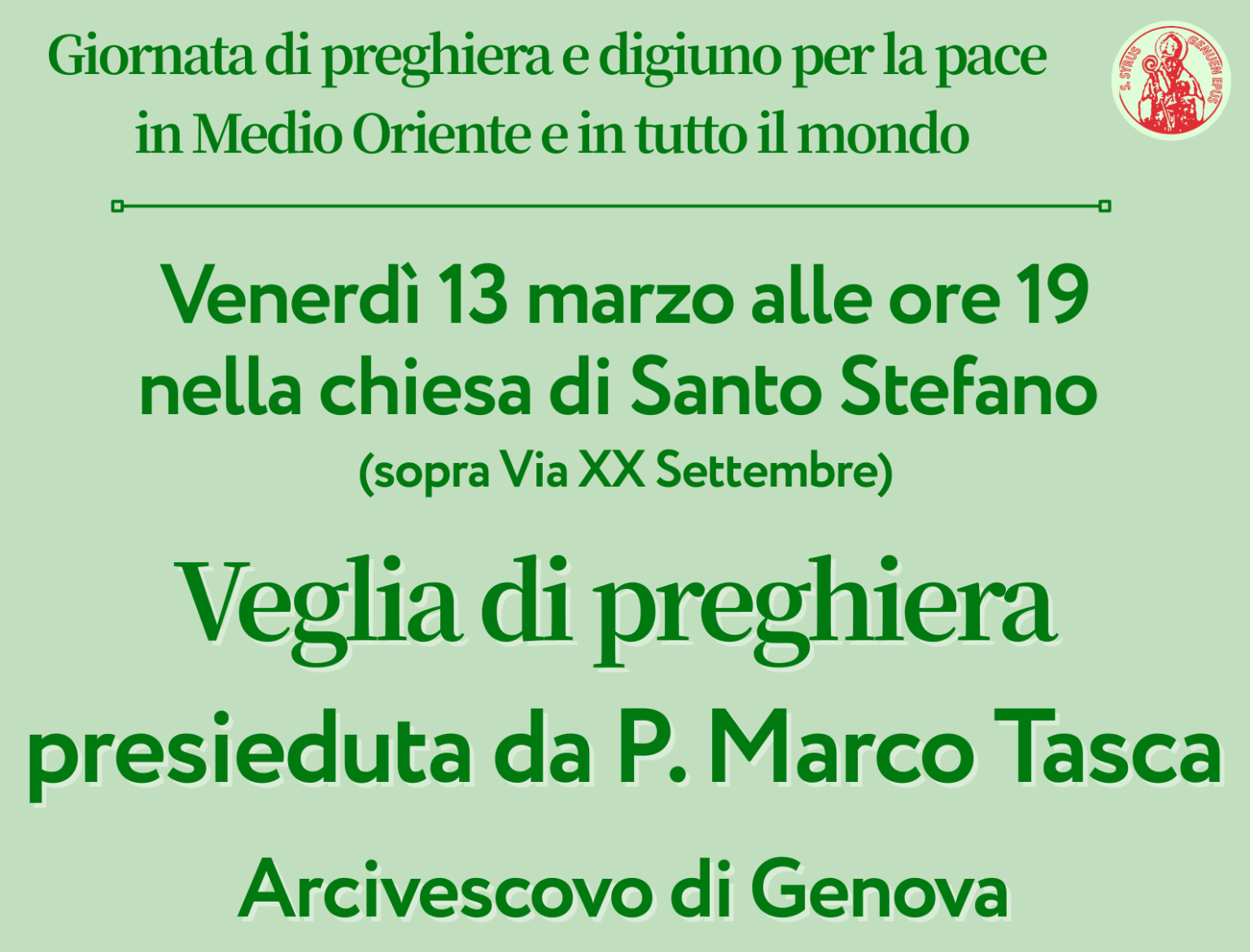 Venerdì 13 marzo in Santo Stefano la Veglia di preghiera per la pace ...